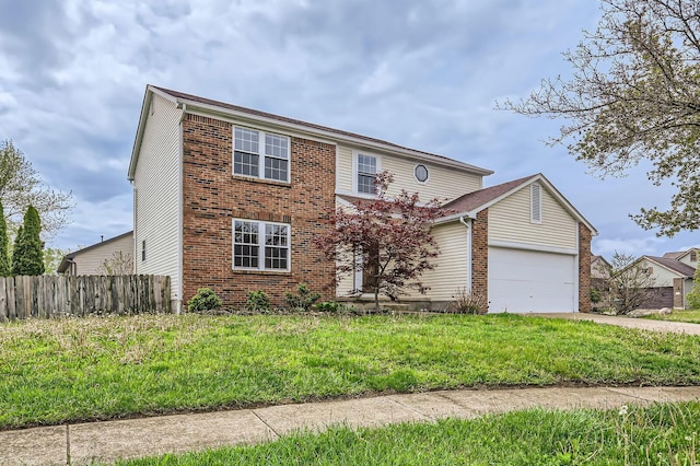 3861 Trestle Ct, Columbus, OH 43204 - traditional home with an attached garage, brick siding, and concrete driveway