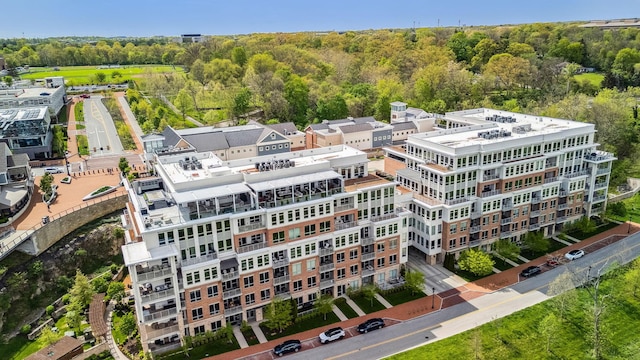 bird's eye view of a heavily wooded area