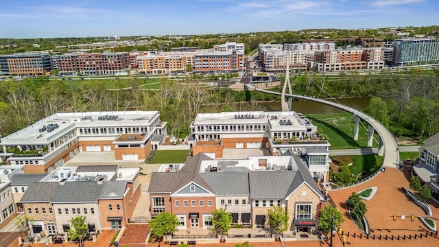 aerial view of a notable bridge