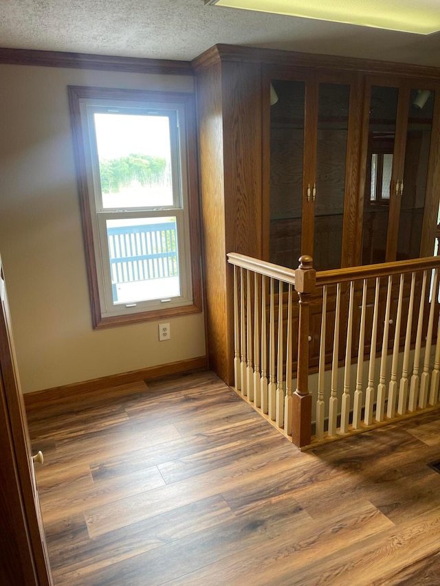 10519 Darby Creek Rd, Orient, OH 43146 - unfurnished room featuring wood finished floors, baseboards, a textured ceiling, and ornamental molding