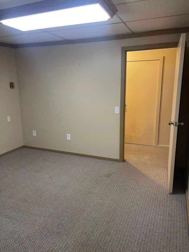 10519 Darby Creek Rd, Orient, OH 43146 - empty room with carpet floors, baseboards, and a drop ceiling