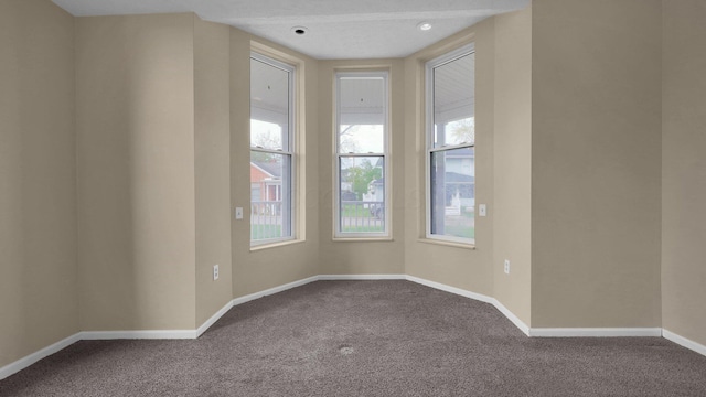 74 S Chester St, West Jefferson, OH 43162 - spare room featuring baseboards, plenty of natural light, and dark colored carpet