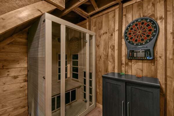 view of sauna