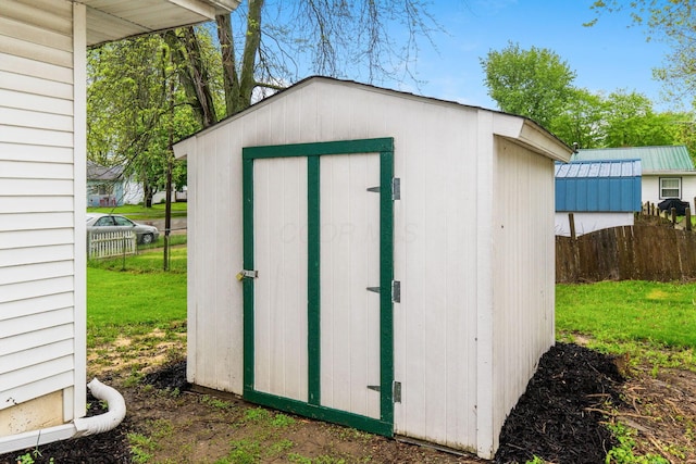 view of shed