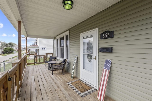 deck with a porch