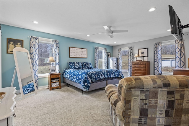 10695 State Route 93 N, Logan, OH 43138 - carpeted bedroom with recessed lighting and multiple windows