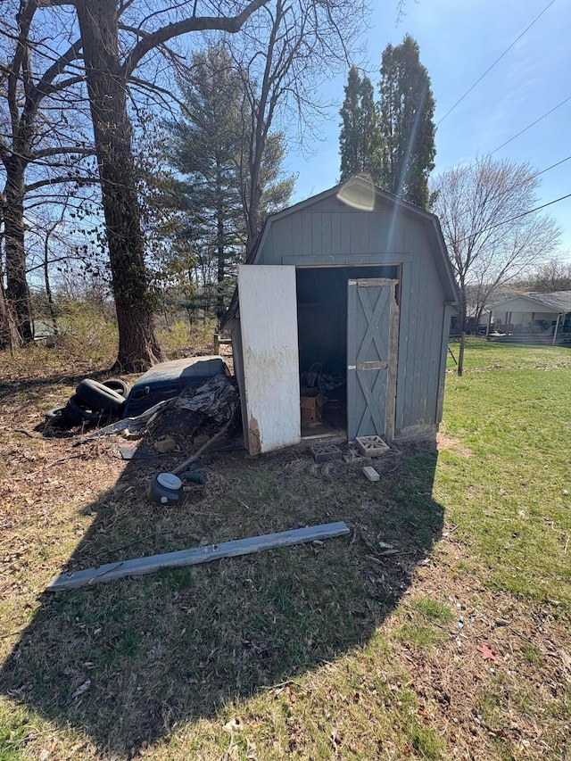 view of shed