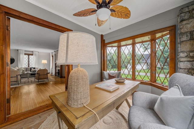 1920 Chatfield Rd, Columbus, OH 43221 - office space featuring wood-type flooring and a ceiling fan