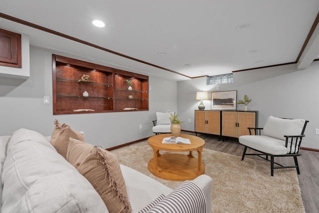 1920 Chatfield Rd, Columbus, OH 43221 - living room featuring wood finished floors, baseboards, and recessed lighting