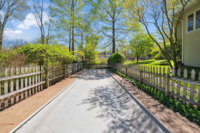 exterior space with fence private yard