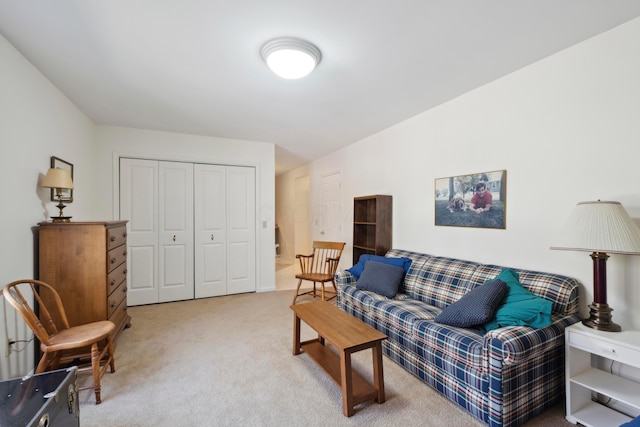 living room featuring carpet floors