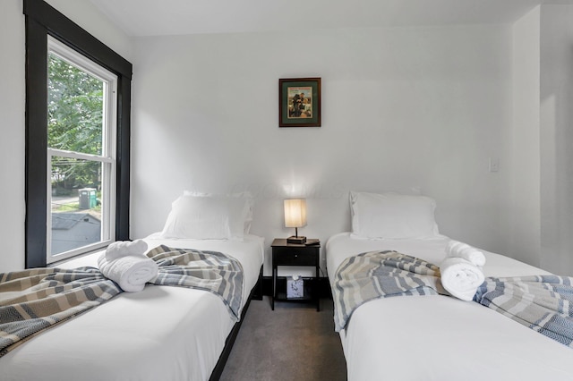 bedroom with carpet