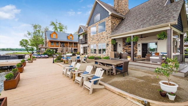 11290 Honeycreek Rd NW, Thornville, OH 43076 - deck with an outdoor hangout area and outdoor dining area