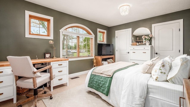11290 Honeycreek Rd NW, Thornville, OH 43076 - bedroom featuring light carpet, an office area, and baseboards