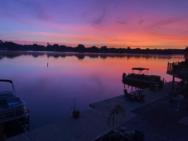 11290 Honeycreek Rd NW, Thornville, OH 43076 - dock featuring a water view and boat lift