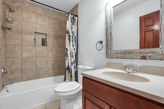 1574 Brooke Park Dr, Circleville, OH 43113 - full bathroom with toilet, tile patterned floors, shower / tub combo, and vanity