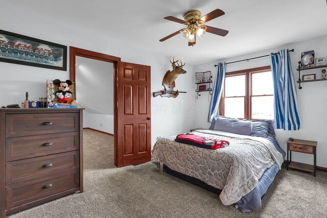 1574 Brooke Park Dr, Circleville, OH 43113 - carpeted bedroom featuring baseboards and a ceiling fan