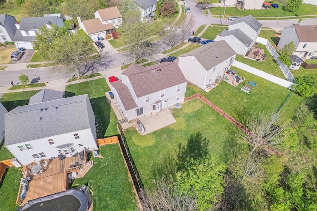 bird's eye view with a residential view