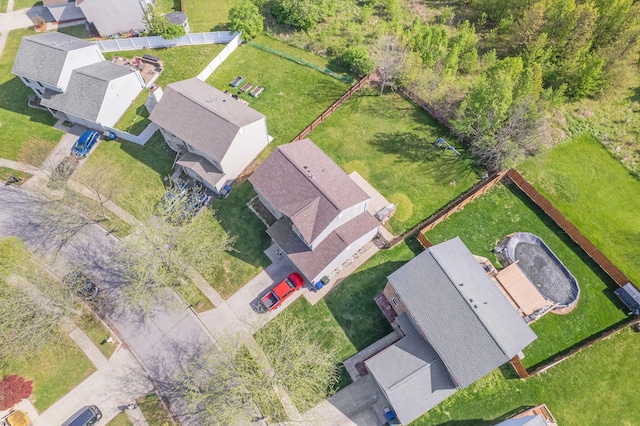 aerial view featuring a residential view