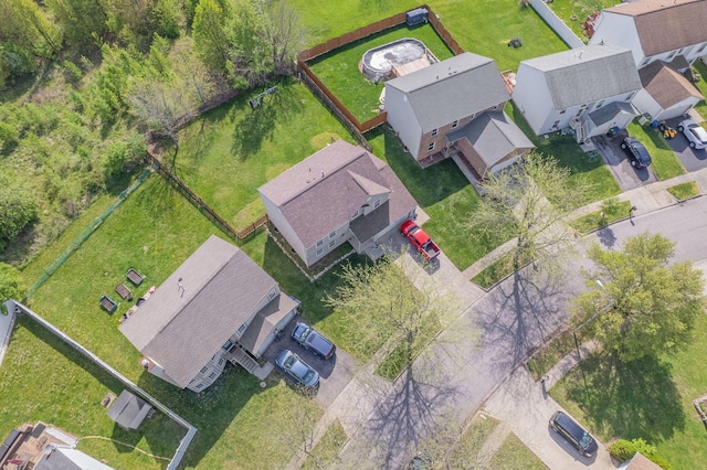 aerial view with a residential view