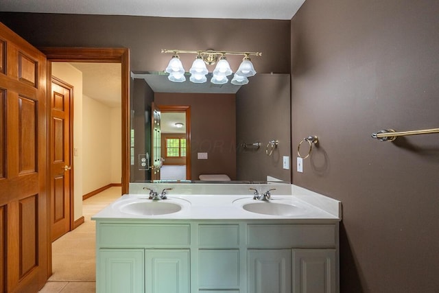 8884 Filiz Ln, Powell, OH 43065 - full bath featuring double vanity and tile patterned flooring