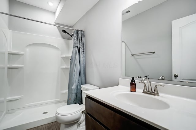 3781 Aviary Loop, Hilliard, OH 43026 - bathroom featuring a shower stall, visible vents, vanity, and toilet