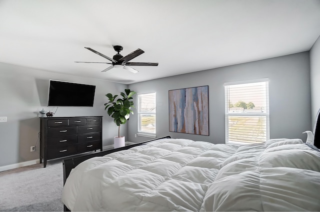 3781 Aviary Loop, Hilliard, OH 43026 - bedroom with ceiling fan, light carpet, and baseboards