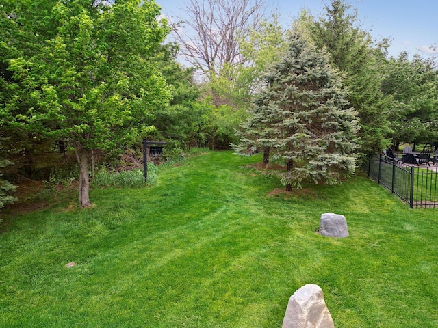 view of yard with fence