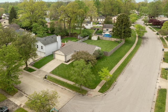 aerial view featuring a residential view