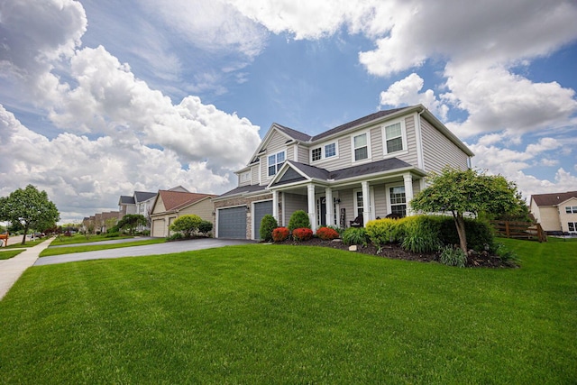 1923 Mallow Ln, Grove City, OH 43123 - view of front of home with driveway, a garage, and covered porch