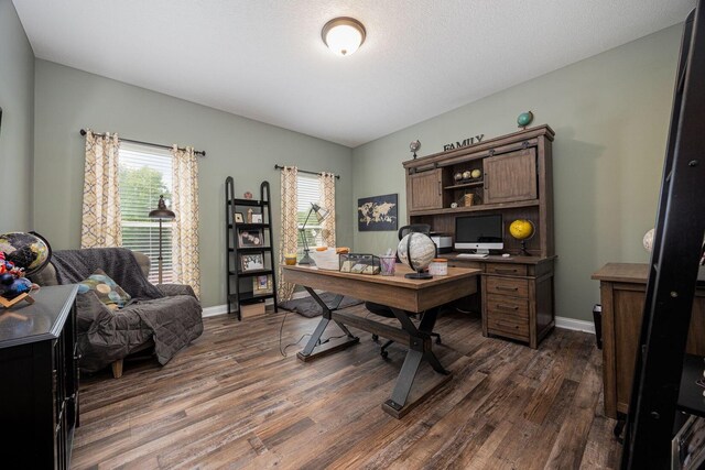 1923 Mallow Ln, Grove City, OH 43123 - office space featuring plenty of natural light, dark wood finished floors, and baseboards
