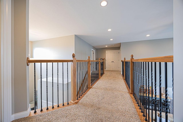 1923 Mallow Ln, Grove City, OH 43123 - corridor featuring recessed lighting, baseboards, and an upstairs landing