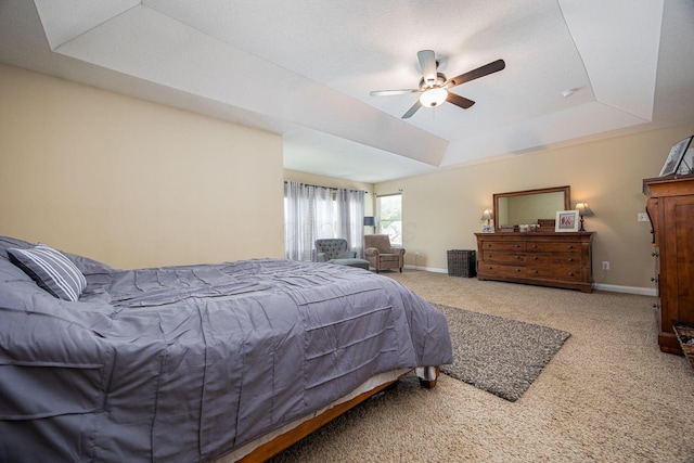 1923 Mallow Ln, Grove City, OH 43123 - bedroom featuring a raised ceiling, carpet flooring, baseboards, and ceiling fan