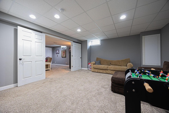 1923 Mallow Ln, Grove City, OH 43123 - game room with carpet flooring, baseboards, and recessed lighting