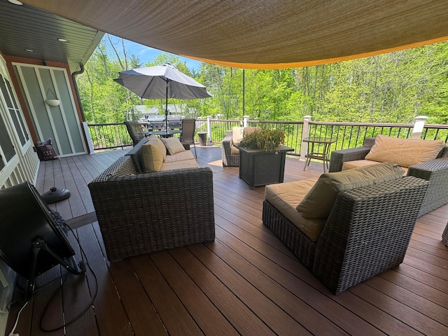 8610 Sadie Thomas Rd NW, Johnstown, OH 43031 - deck with an outdoor hangout area and outdoor dining area