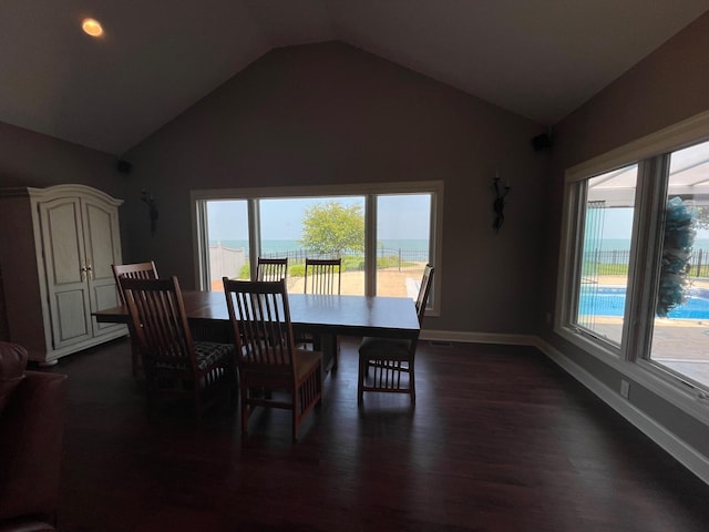 3348 W Erie Ave, Lorain, OH 44053 - dining space with dark wood finished floors, plenty of natural light, and lofted ceiling