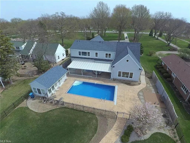 3348 W Erie Ave, Lorain, OH 44053 - view of pool featuring a lawn, a patio area, a fenced in pool, and a fenced backyard