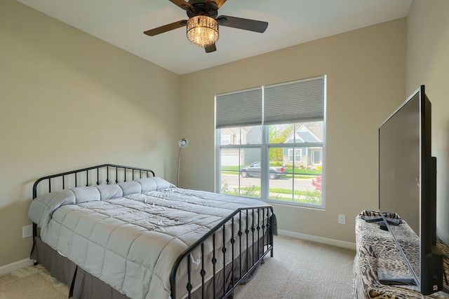 6332 Celeste St, Westerville, OH 43081 - bedroom with a ceiling fan, baseboards, and light colored carpet