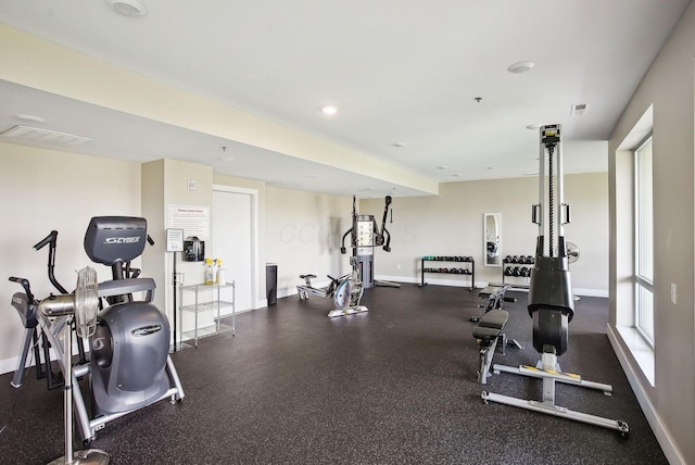 gym with baseboards
