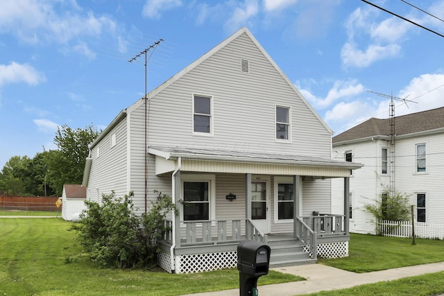 view of front of property featuring covered porch