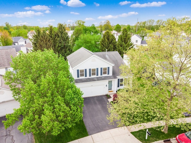 bird's eye view with a residential view