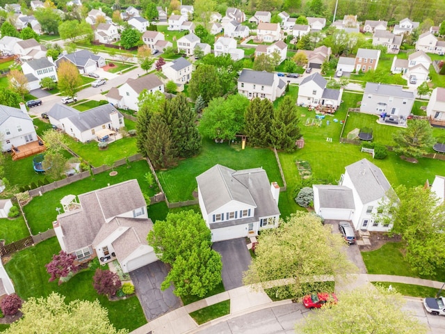 aerial view with a residential view