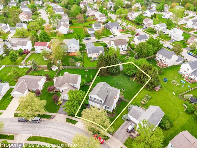 birds eye view of property featuring a residential view