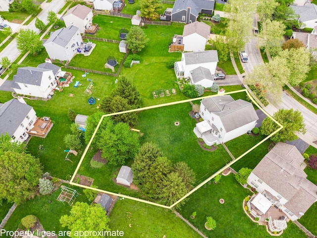drone / aerial view featuring a residential view