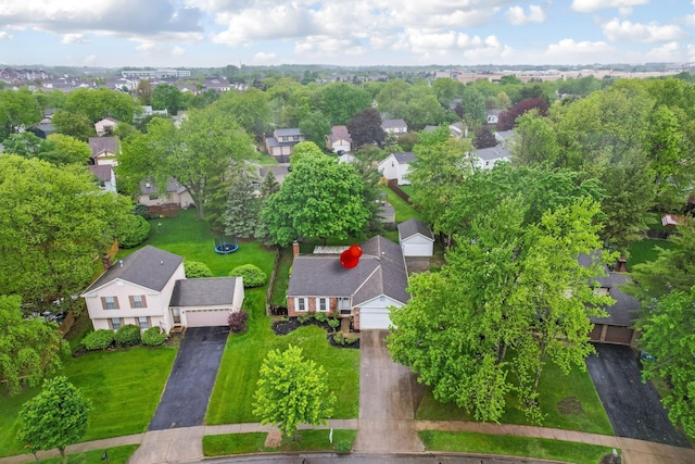aerial view of residential area