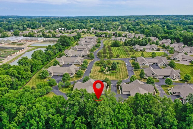 7742 Blue Juniper Dr, Westerville, OH 43082 - aerial perspective of suburban area featuring a large body of water