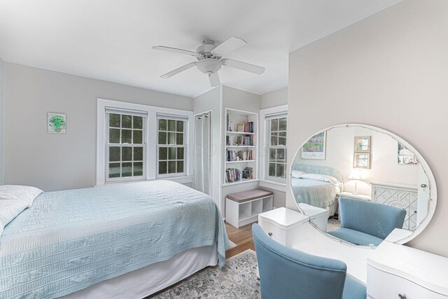 2842 Powell Ave, Columbus, OH 43209 - bedroom with wood finished floors and a ceiling fan