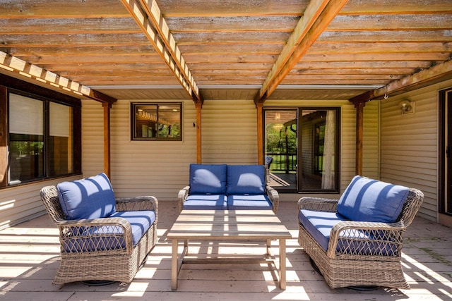 6730 Tussic Rd, Westerville, OH 43082 - view of patio / terrace with outdoor lounge area and a pergola