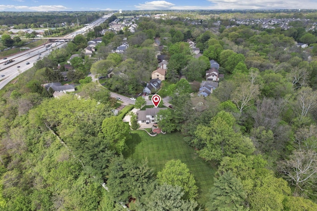 bird's eye view with a residential view