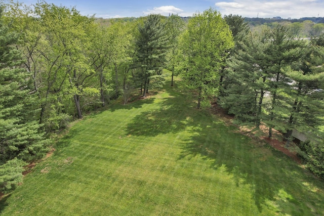 exterior space featuring a view of trees